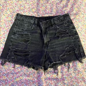 Black american eagle cross over jean shorts